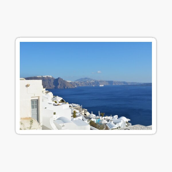 Beautiful white houses in Santorini, Greece Sticker