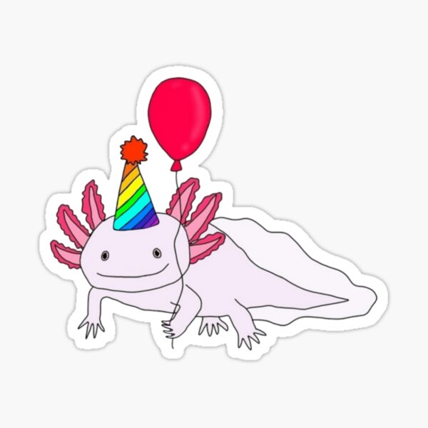 Vista previa del artículo con la obra «Axolotl de fiesta», diseñado y vendido por Lovethatsticks.