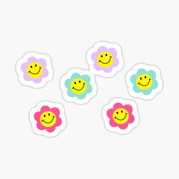 "Smiley Face Flowers" Sticker for Sale by allie1 Redbubble