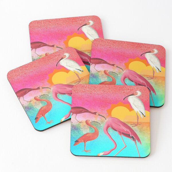 Item preview, Retro Pop Art Colourful Flamingo and Friends  designed and sold by TheKingdomAttic.