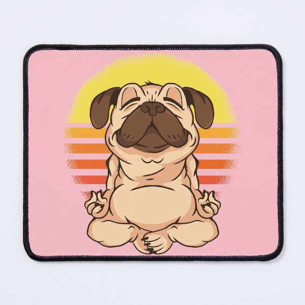 Item preview, Cute Yoga Pug Puppy Vintage Sunset Meditation designed and sold by MadMando.