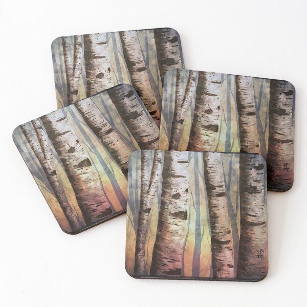 Item preview, Colorful Birch Trees designed and sold by SistersInArtN.