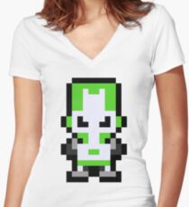 Pixel Green Knight Women's Fitted V-Neck T-Shirt