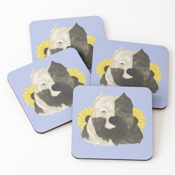 Item preview, Brindle Pied American Bully with Sunflowers designed and sold by Ashley Gagnon.