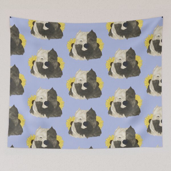 Item preview, Brindle Pied American Bully with Sunflowers designed and sold by Ashley Gagnon.
