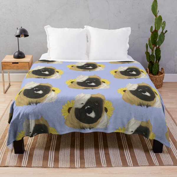Item preview, Fawn Pied American Bully with Sunflowers designed and sold by Ashley Gagnon.