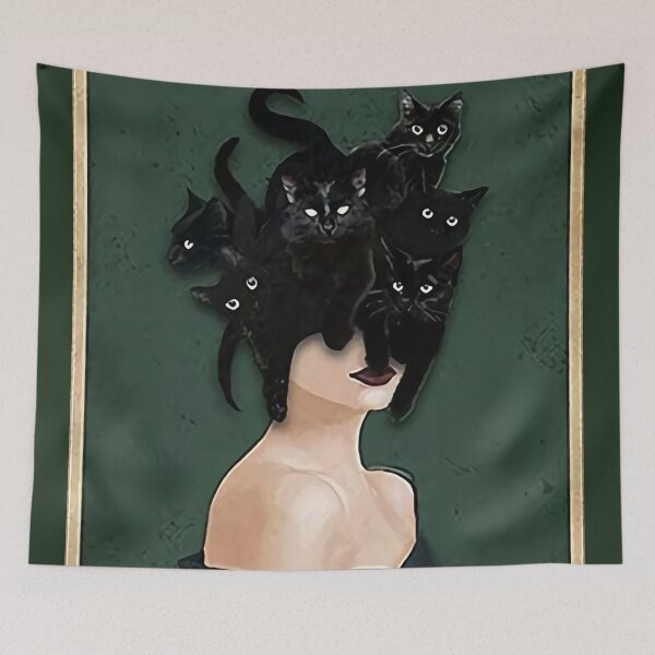 Item preview, Black Cat Medusa designed and sold by Doris Abney.