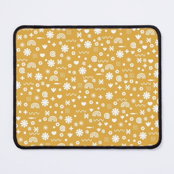 Item preview, Miscellany Pattern in Mustard and White designed and sold by kierkegaard.