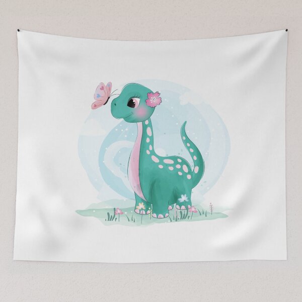 Item preview, Cute Little Dinosaur With Butterfly designed and sold by fariz yuhdi.