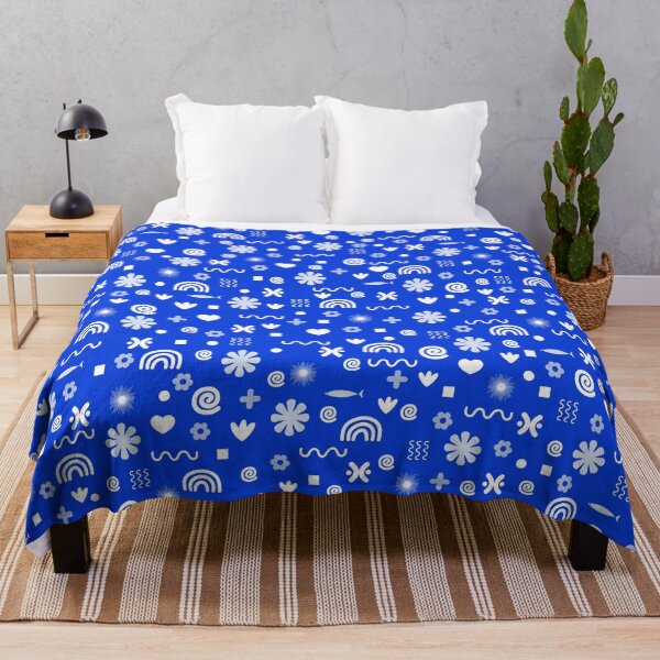 Item preview, Miscellany Pattern in Royal Blue, Light Blue, and White designed and sold by kierkegaard.