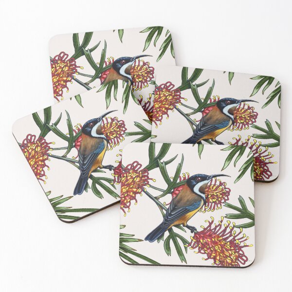 Item preview, Eastern Spinebill in Grevillea #2 by Australian artist Laural Retz designed and sold by Laural Retz.