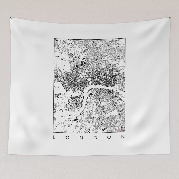 Item preview, London Map Schwarzplan Only Buildings Urban Plan designed and sold by HubertRoguski.