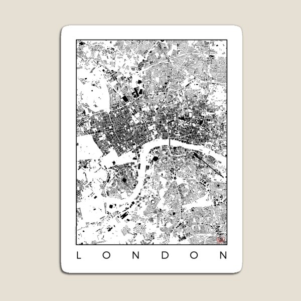 London Map Schwarzplan Only Buildings Urban Plan Magnet