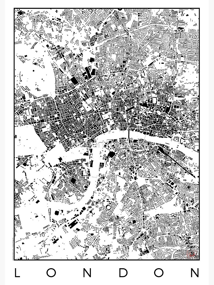 London Map Schwarzplan Only Buildings Urban Plan by HubertRoguski