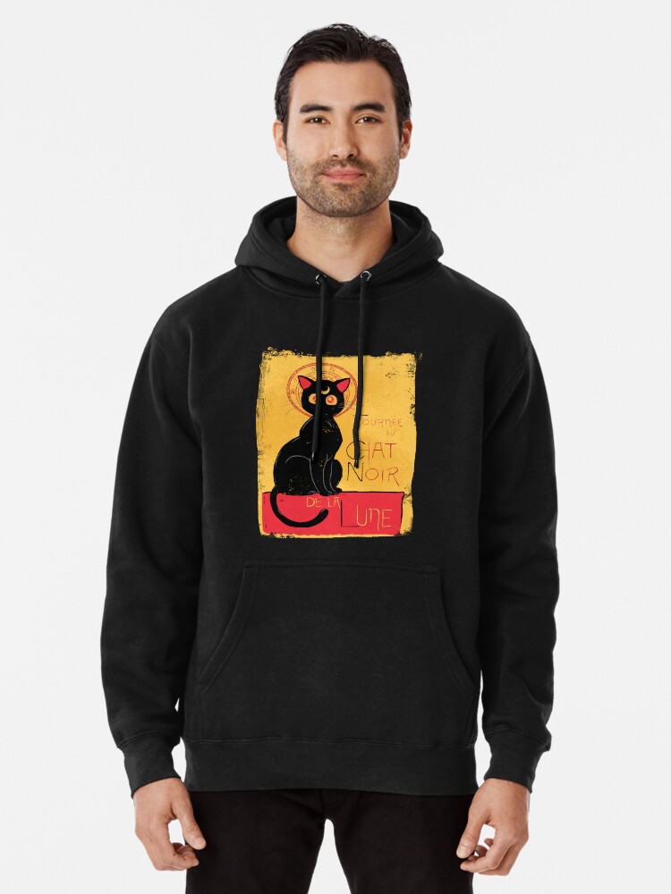 Chat Noir de la Lune v.2.0 Pullover Hoodie for Sale by DiHA Redbubble