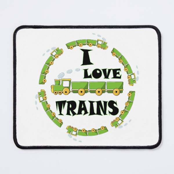 Item preview, I LOVE TRAINS ( GREEN ) designed and sold by DewDropDesigns.