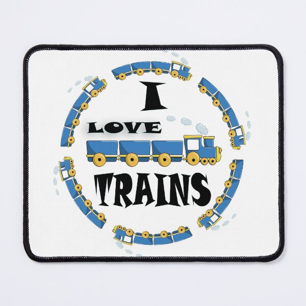 Item preview, I LOVE TRAINS ( BLUE ) designed and sold by DewDropDesigns.