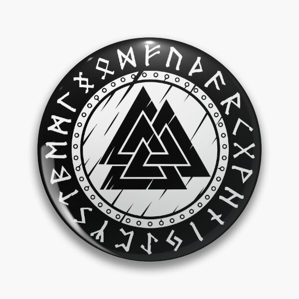 Item preview, Scandinavian viking shield Norse Runes Valknut Vikings Art designed and sold by Dog-T-Shirts.
