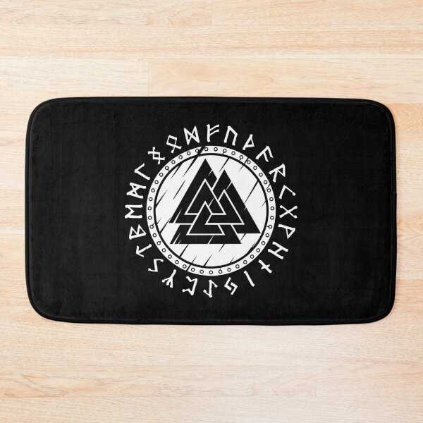 Item preview, Scandinavian viking shield Norse Runes Valknut Vikings Art designed and sold by Dog-T-Shirts.