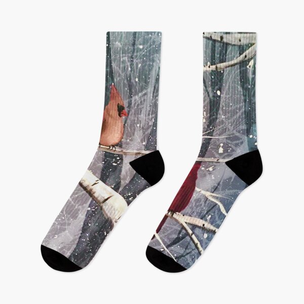 Item preview, Snowy Cardinals on Birch Branches designed and sold by SistersInArtN.