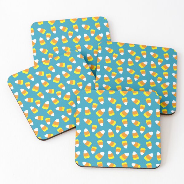 Item preview, Halloween Candy Corn Pattern Blue Background designed and sold by lesrubadesigns.