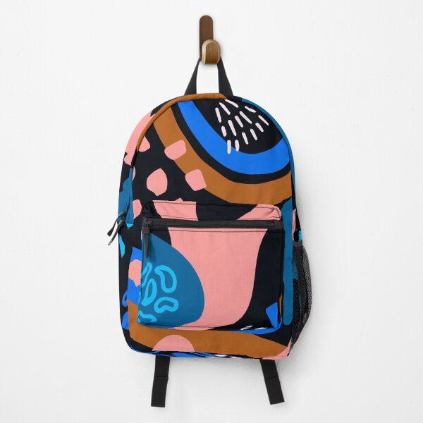 Item preview, Blue, Pink, And Brown Abstract Flora Pattern On Black designed and sold by DEC02.