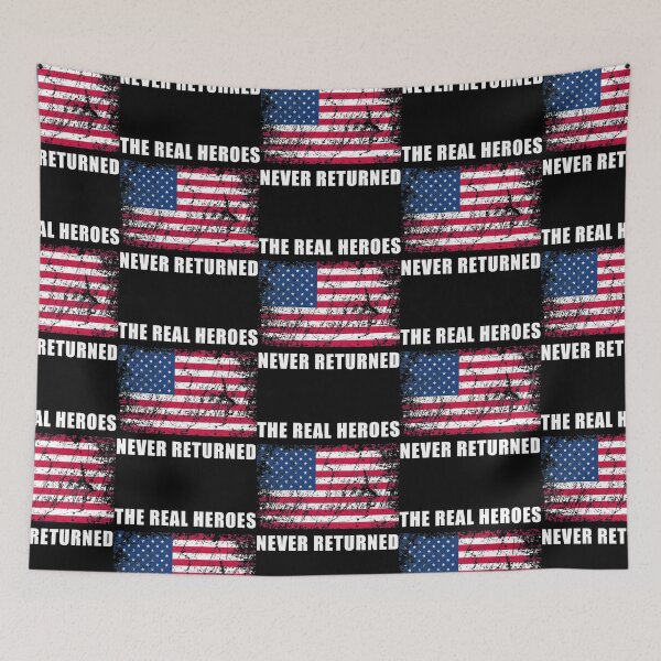 Item preview, The Real Heroes Never Returned Distressed Flag designed and sold by Valerie Witting.