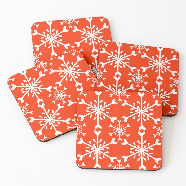 Item preview, Red and White Snowflake Pattern designed and sold by lesrubadesigns.