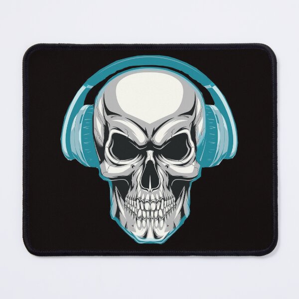 Item preview, Skull With Headphones Listening To Rock designed and sold by Ruby Jackson.