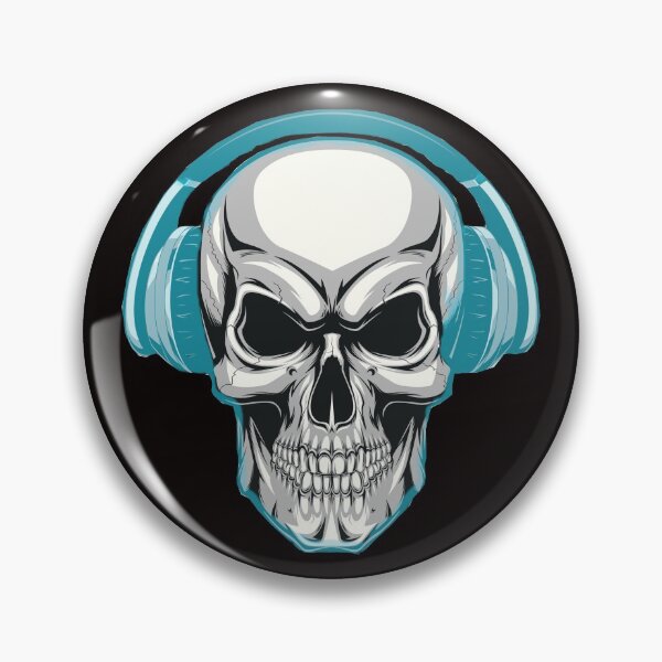 Item preview, Skull With Headphones Listening To Rock designed and sold by Ruby Jackson.