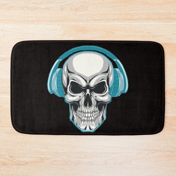 Item preview, Skull With Headphones Listening To Rock designed and sold by Ruby Jackson.