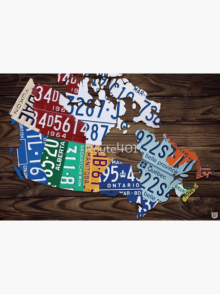 Map Of Canada Map Made From License Plates Dark Walnut Poster For   Flat,750x,075,f Pad,750x1000,f8f8f8.u1 