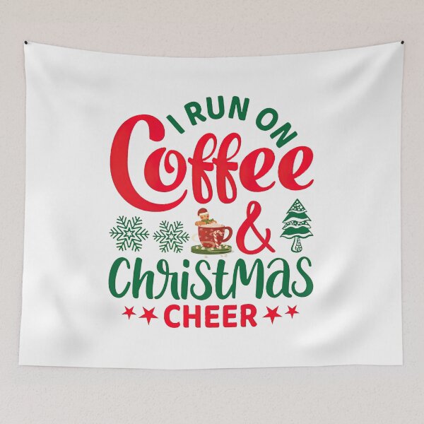 Item preview, I Run on Coffee and Christmas Cheer, Christmas design, Christmas, Coffee design, Coffee designed and sold by graphic-genie.