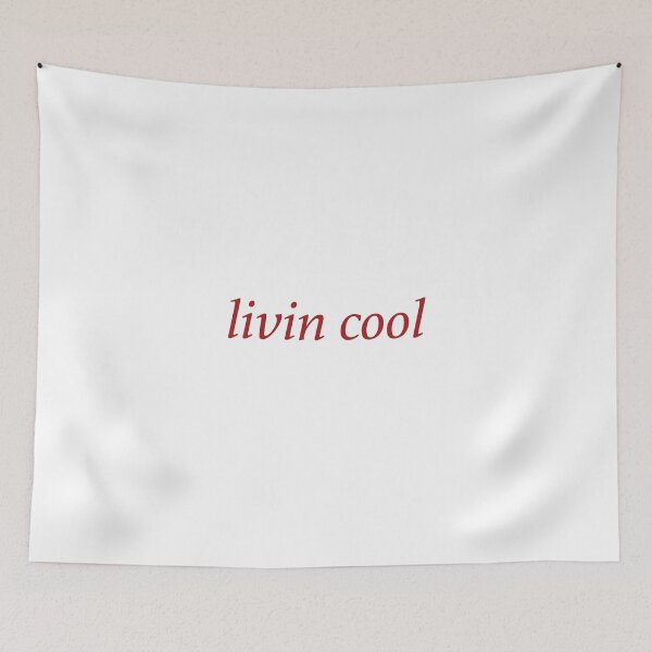 Item preview, livin cool typography in red designed and sold by emscalligraphy.