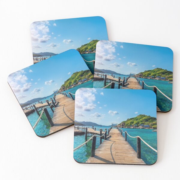 Item preview, Wooden bridge at koh nangyuan island in surat thani, thailand designed and sold by MiSou Shop.