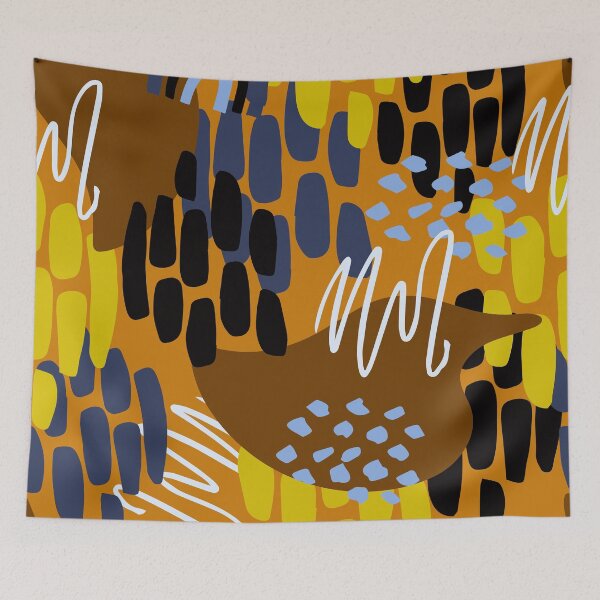 Item preview, Trendy Tangerine, Yellow, And Brown Abstract Flora Designs designed and sold by DEC02.