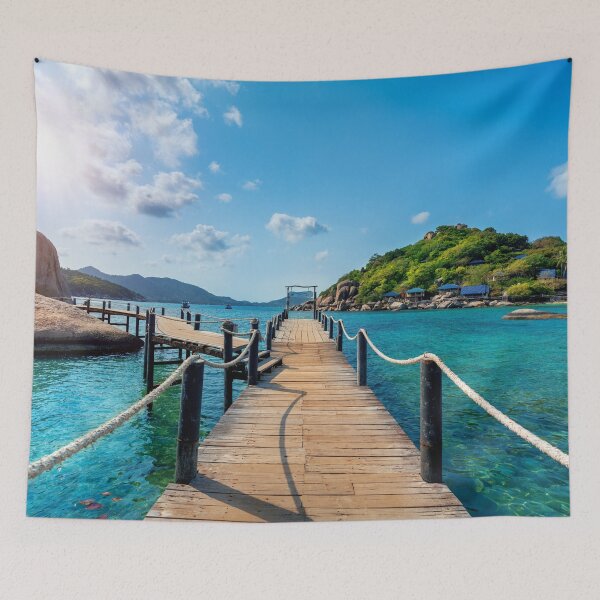 Item preview, Wooden bridge at koh nangyuan island in surat thani, thailand designed and sold by MiSou Shop.