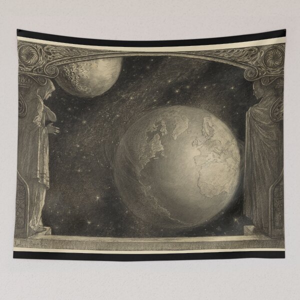 Item preview, Earth and moon drawing  designed and sold by dtmtattoo.