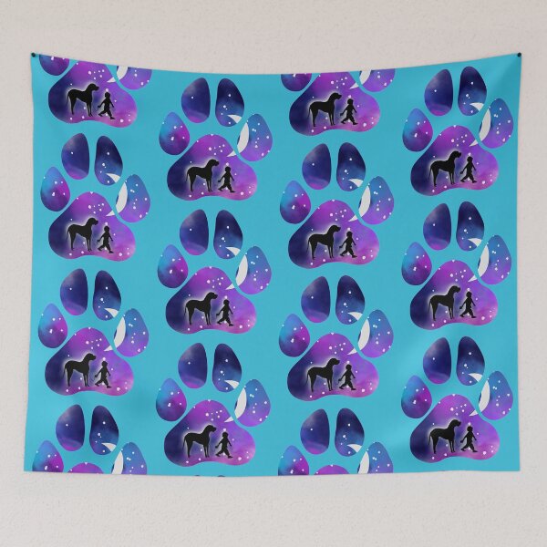 Item preview, Galaxy Walkies Pawprint Child Walking Dog designed and sold by cashewdays.