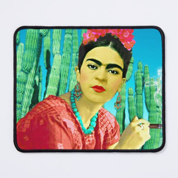 Frida with Cigar and Cactus Mouse Pad