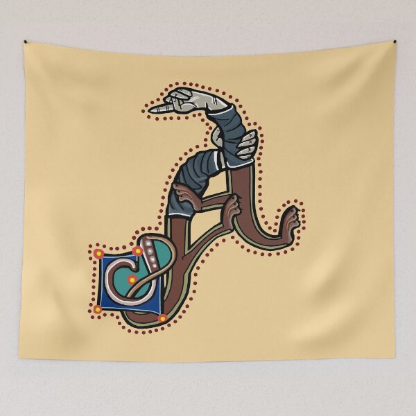 Item preview, Letter A Manicule W 14C Maastricht Psalter parody  designed and sold by Donnahuntriss.