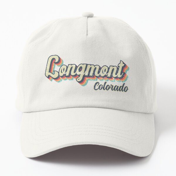 Longmont city Colorado Retro Vintage 70s rainbow Dad Hat