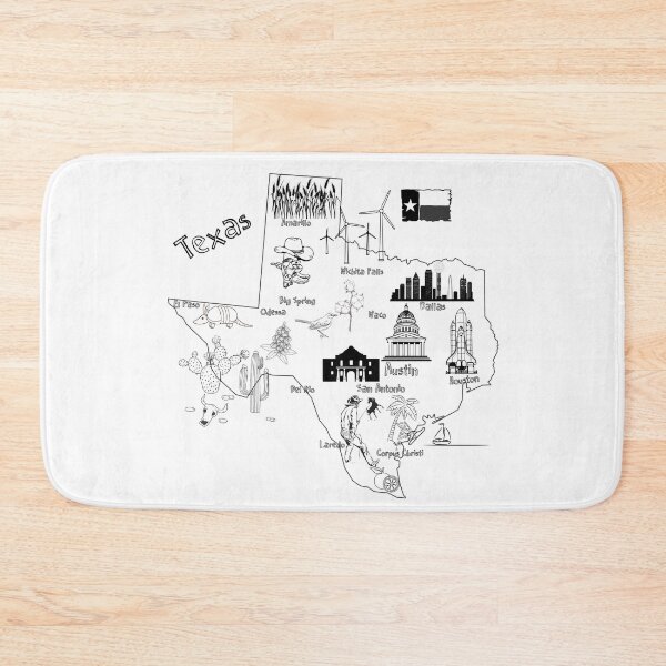 Item preview, Texas tourist map with landmarks and famous symbols,USA , United states designed and sold by mashmosh.
