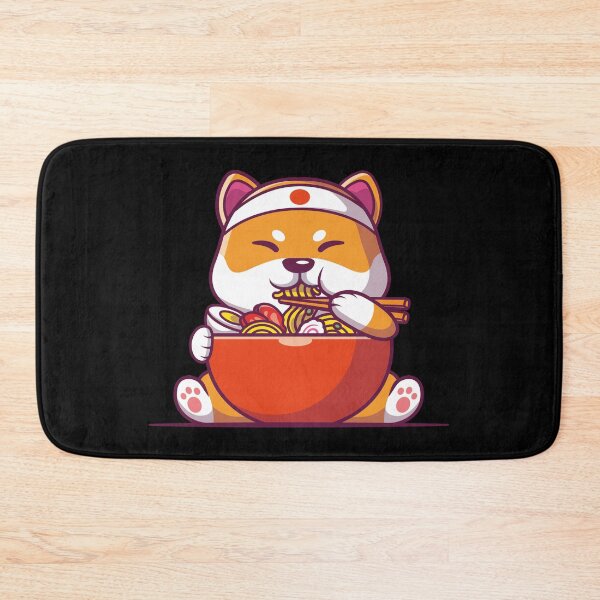 Item preview, CUTE SHIBA EAT RAMEN  designed and sold by justbejoker.