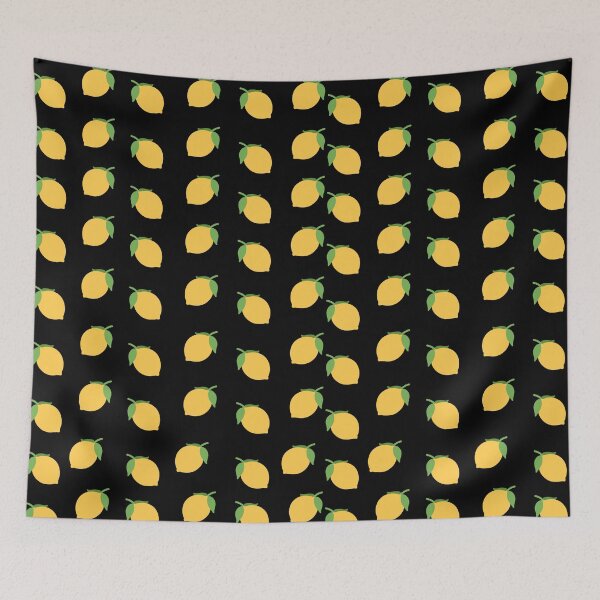 Item preview, Colorful Pattern with Lemons on Black Background  designed and sold by Preetydesign.