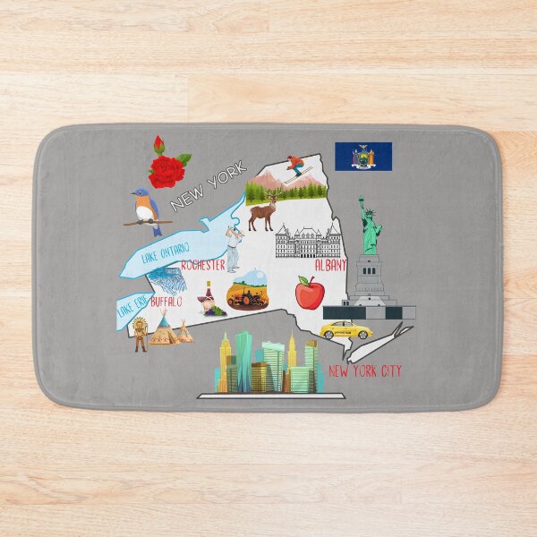 Item preview, New York tourist map with landmarks and famous symbols, USA, United States designed and sold by mashmosh.