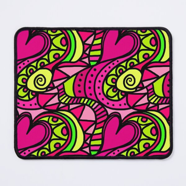 Item preview, Abstract patterns on ceramic tile with hearts designed and sold by brendanre.