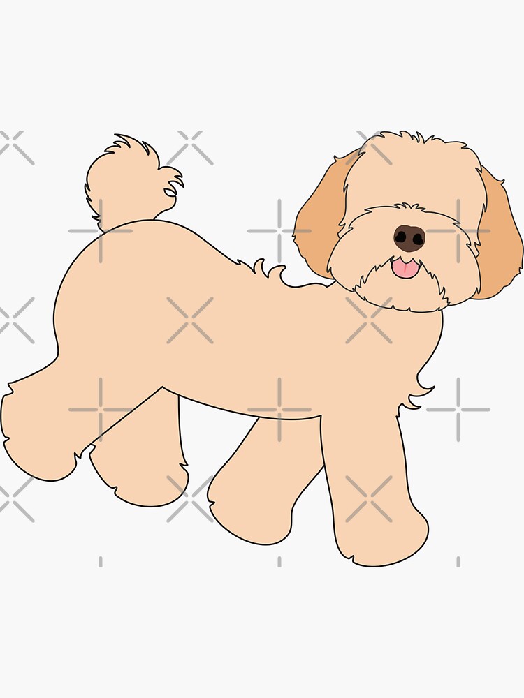 "Cute Cream Apricot Maltipoo Moodle Dog" Sticker for Sale by Lulupainting Redbubble