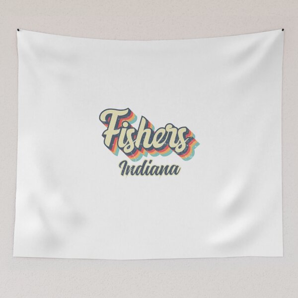 Item preview, Fishers City Indiana Retro Vintage 70s rainbow designed and sold by Teelogic.