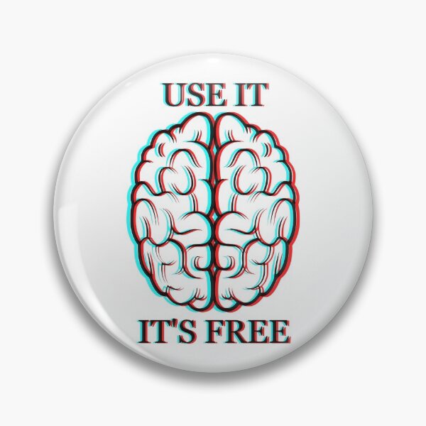 Item preview, Brain drawing with blue, black and red color effect, with phrase, "Use it, it's free." designed and sold by SEOCH.